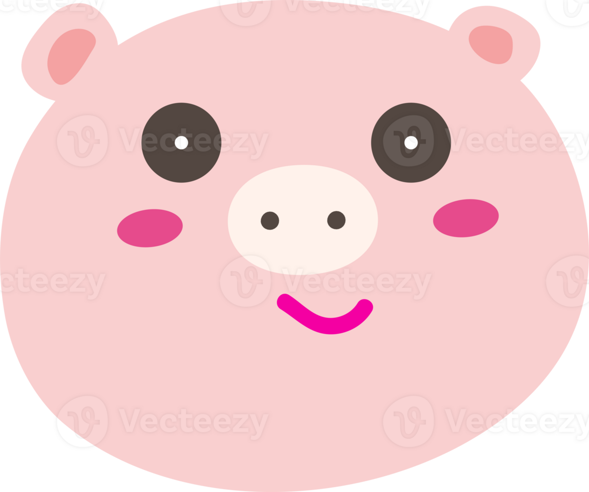 Pig happy sticker illustration on transparent background. png