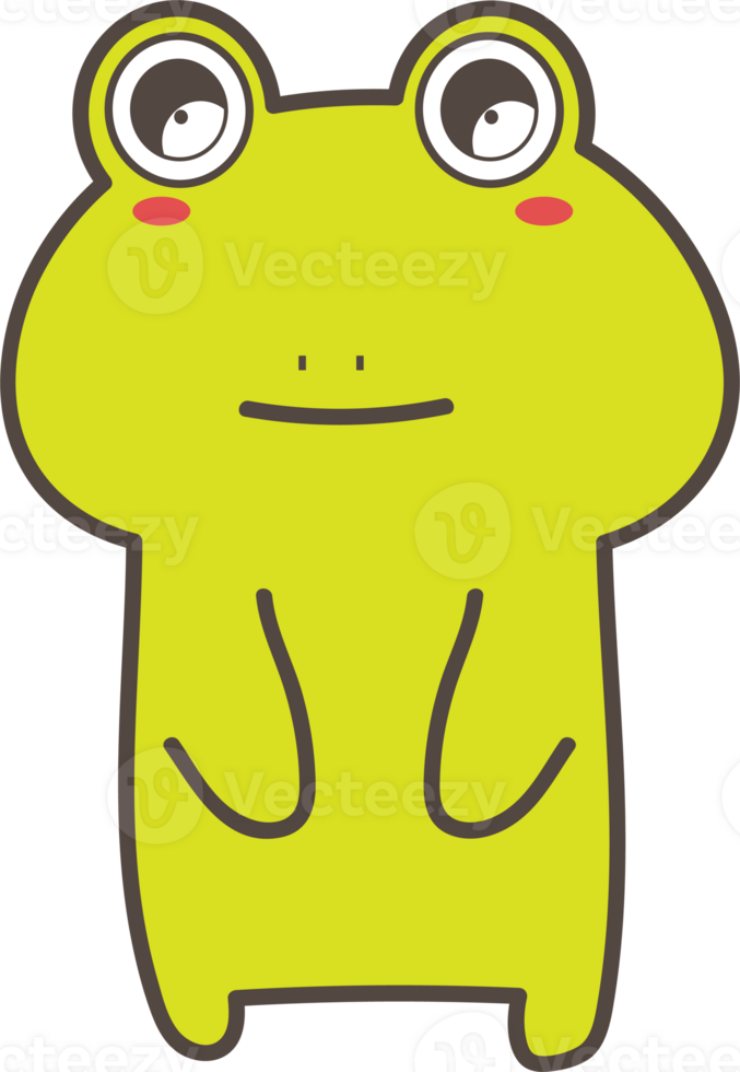 Frog smile emoji illustration on transparent background. png
