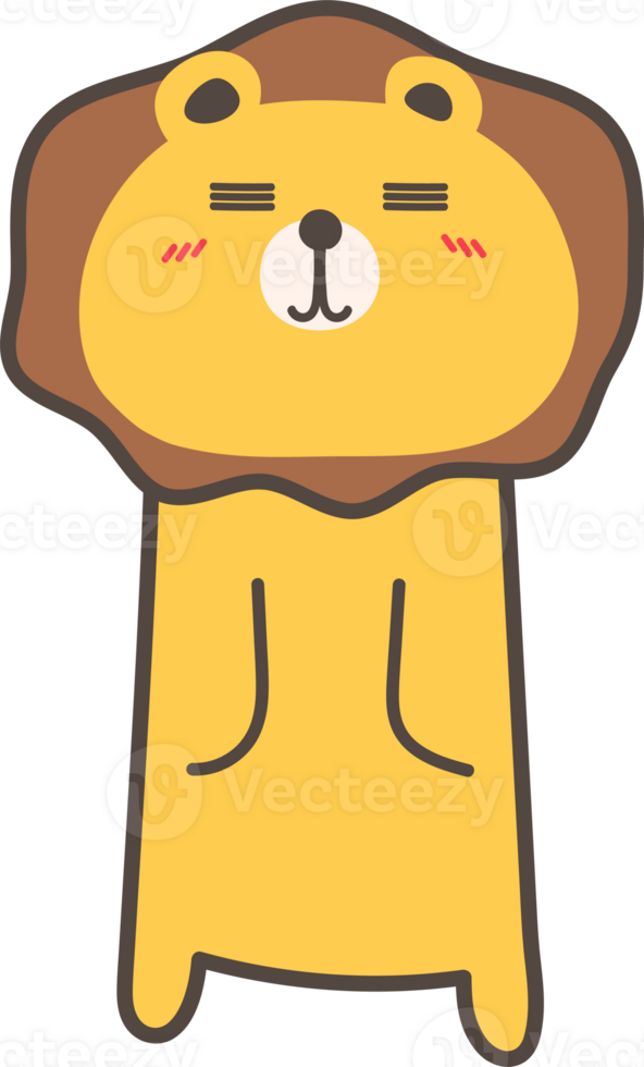 Lion bored emoji illustration on transparent background. png