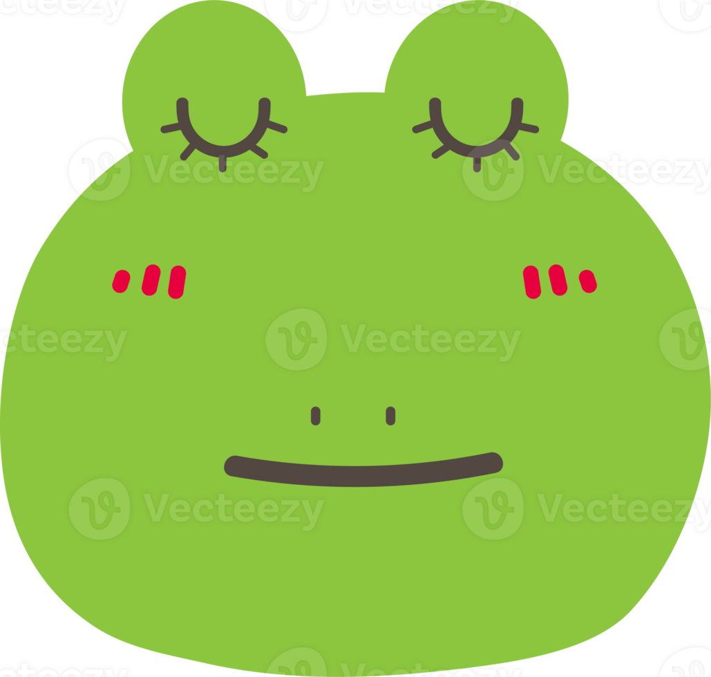 Frog calm sticker illustration on transparent background. png