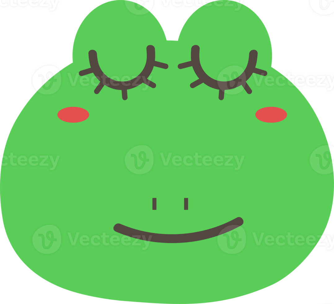 Frog calm sticker illustration on transparent background. png