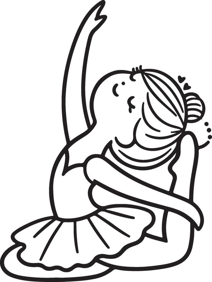 Cute ballet dancer Adorable ballerina line art set capturing graceful movements and poses. Ideal for adding a touch of elegance and charm to design projects vector