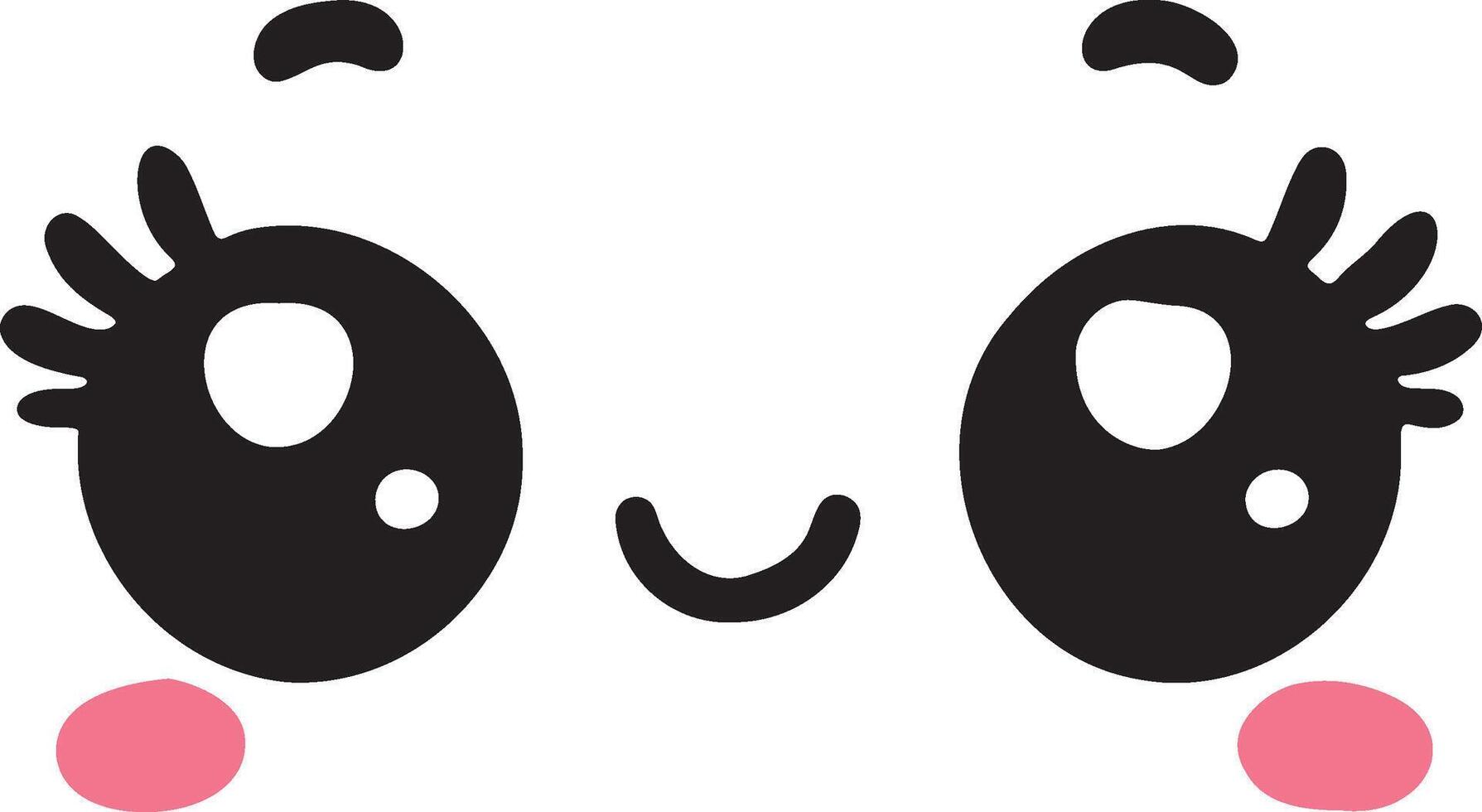 Cute kawaii face expressions in cartoon face set, featuring playful and adorable emoticons. Perfect for fun and creative design projects vector
