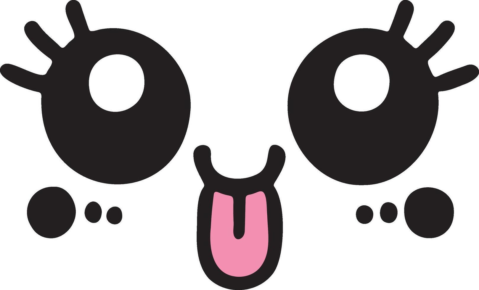 Cute kawaii face expressions in cartoon face set, featuring playful and adorable emoticons. Perfect for fun and creative design projects vector