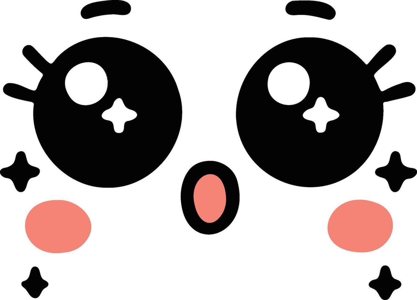 Cute kawaii face expressions in cartoon face set, featuring playful and adorable emoticons. Perfect for fun and creative design projects vector