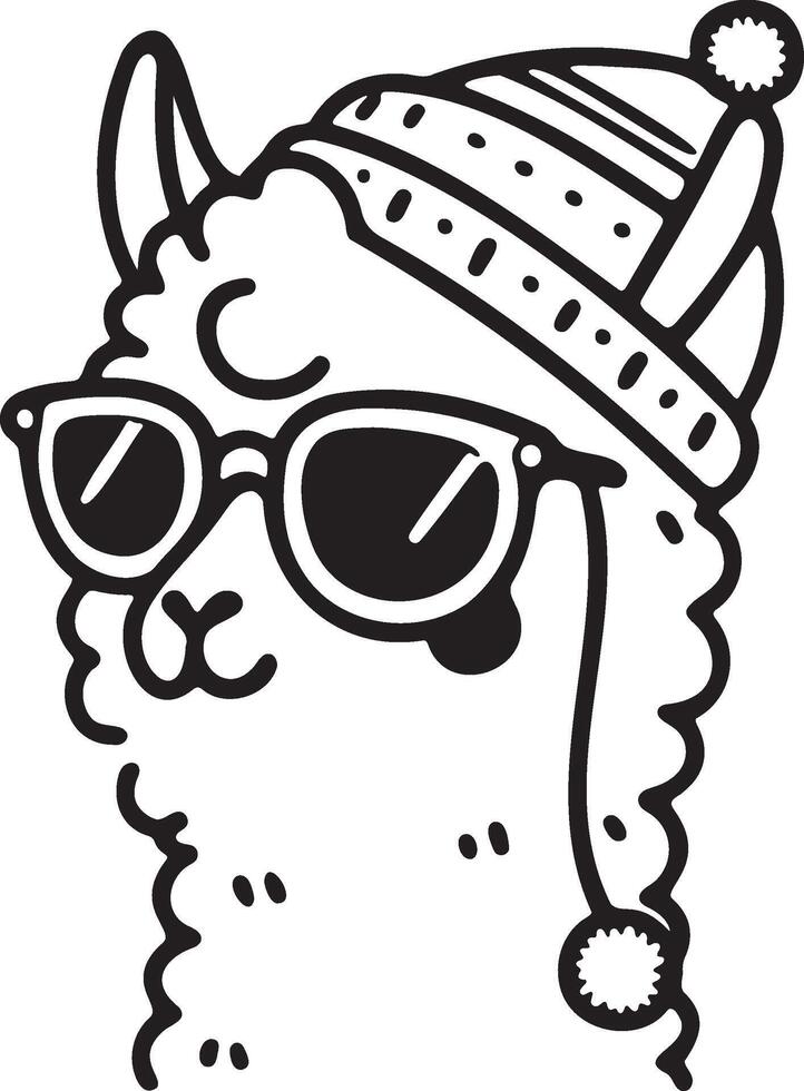 Cute Llama with Sunglasses Adorable Llama with Fun and Playful Designs vector