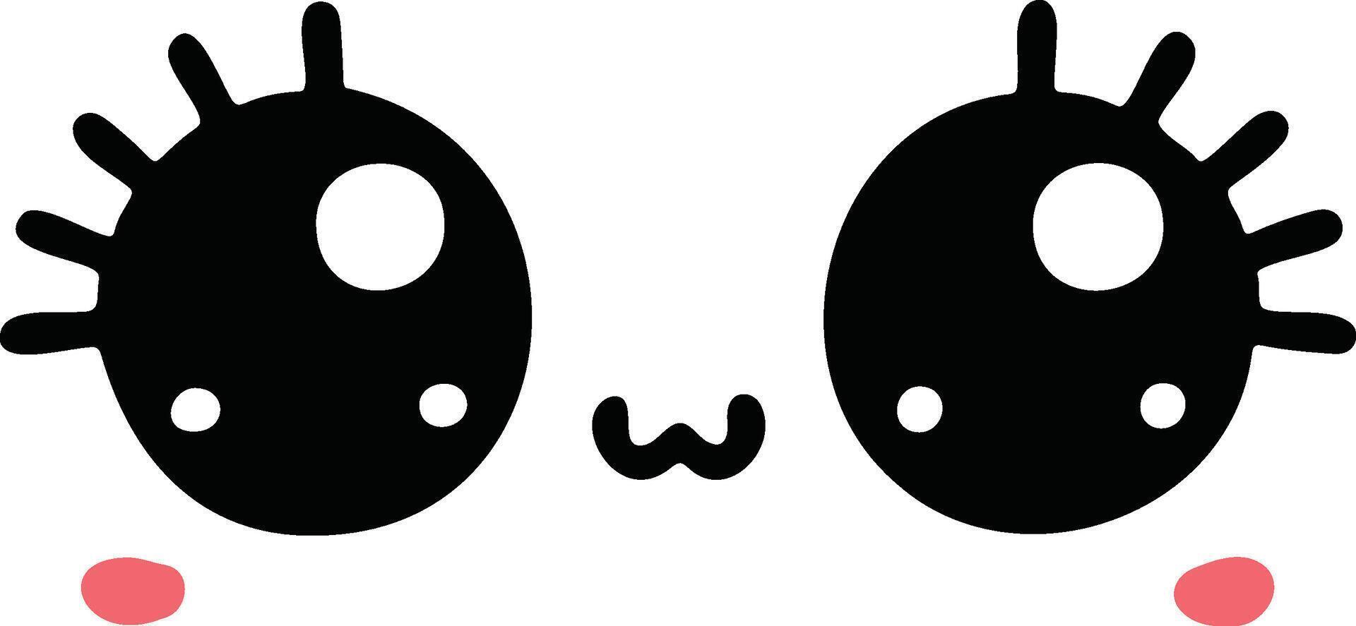 Cute kawaii face expressions in cartoon face set, featuring playful and adorable emoticons. Perfect for fun and creative design projects vector