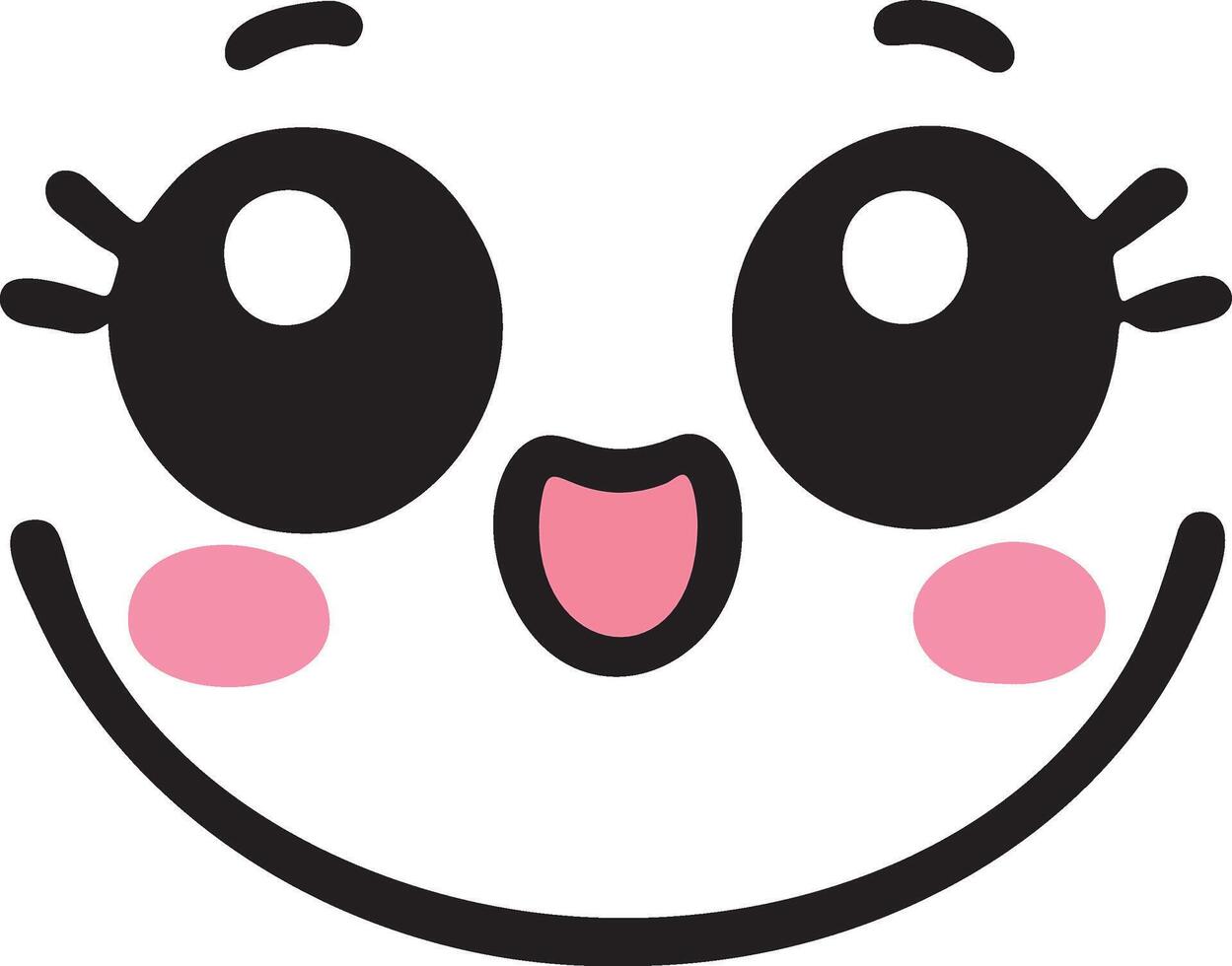 Cute kawaii face expressions in cartoon face set, featuring playful and adorable emoticons. Perfect for fun and creative design projects vector