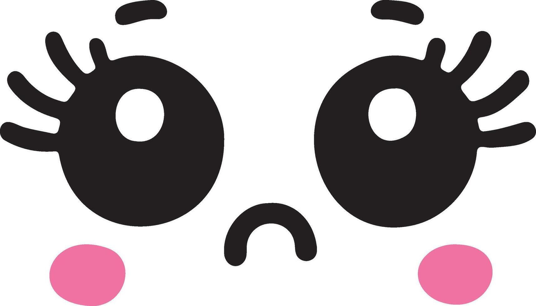 Cute kawaii face expressions in cartoon face set, featuring playful and adorable emoticons. Perfect for fun and creative design projects vector