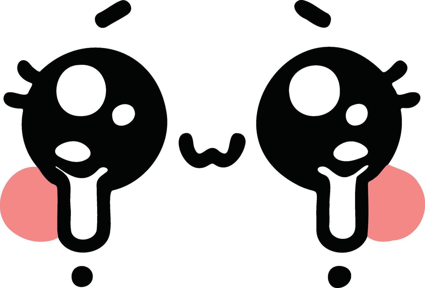 Cute kawaii face expressions in cartoon face set, featuring playful and adorable emoticons. Perfect for fun and creative design projects vector
