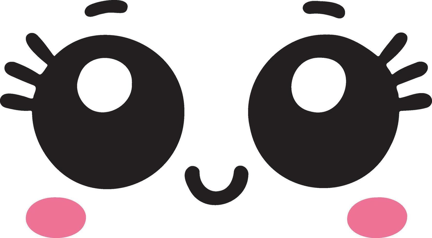Cute kawaii face expressions in cartoon face set, featuring playful and adorable emoticons. Perfect for fun and creative design projects vector