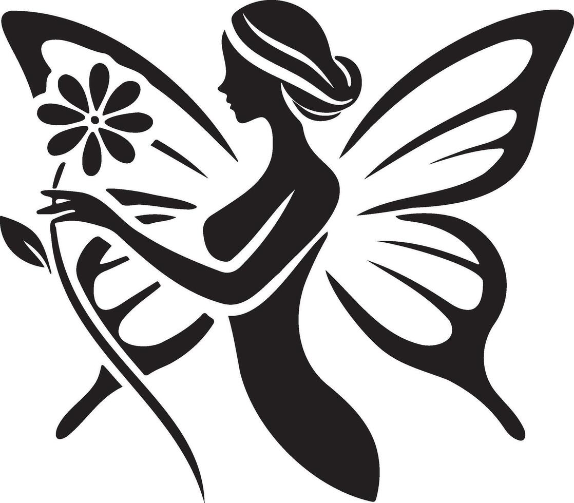 Butterfly woman set featuring elegant fairy designs. Perfect for mystical and fantasy-themed design projects vector