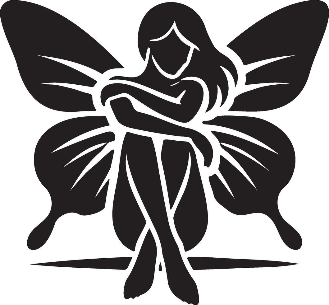 Butterfly woman set featuring elegant fairy designs. Perfect for mystical and fantasy-themed design projects vector