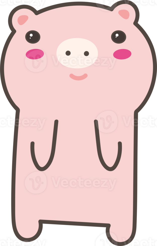 Pig happy emoji illustration on transparent background. png