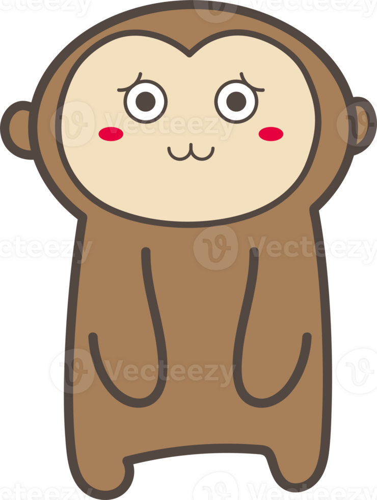 Monkey happy emoji illustration on transparent background. png
