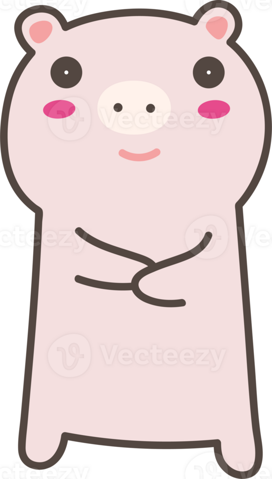 Pig happy emoji illustration on transparent background. png