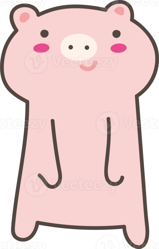Pig happy emoji illustration on transparent background. png