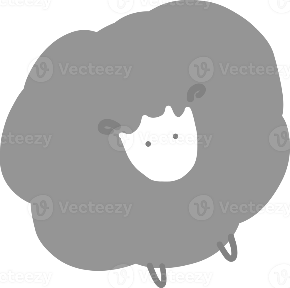 Cartoo sheep illustration on transparent background. png