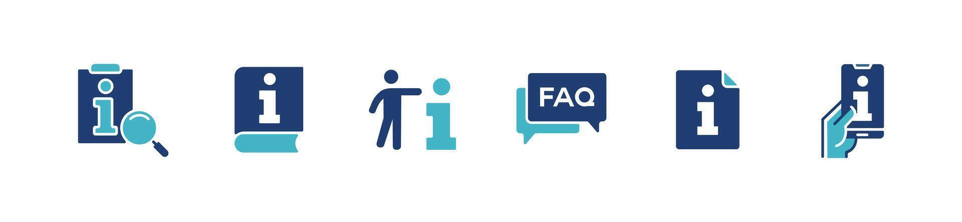 online document guide book information icon set guidance manual instruction client support help illustration vector