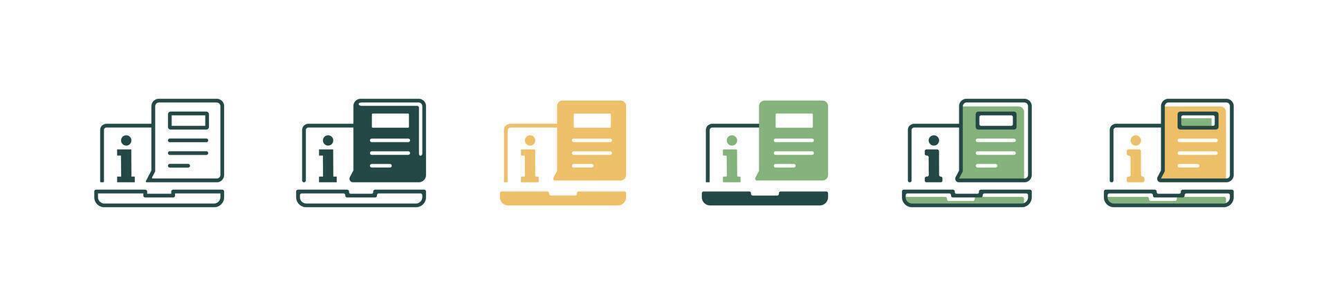 user guide instruction in laptop icon business faq information manual support help customers symbol illustration vector