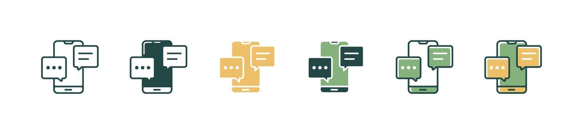 mobile online communication discussion icon business meeting consultation dialogue symbol illustration vector