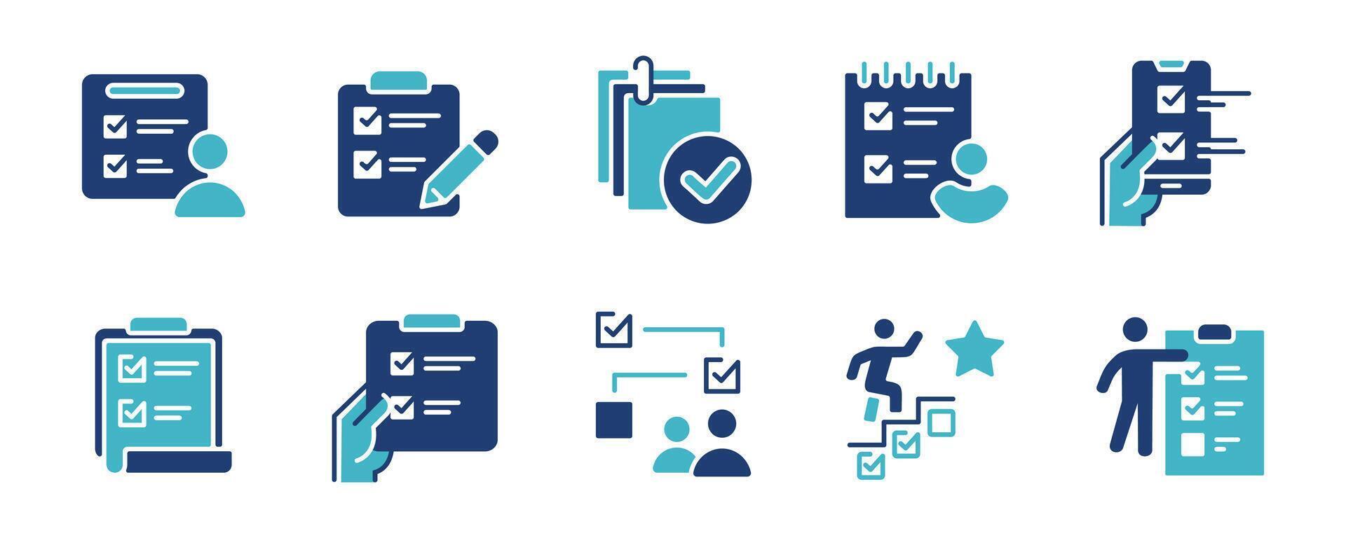 business task schedule checklist clipboard icon to-do list document work goal progress management collection symbol illustration vector
