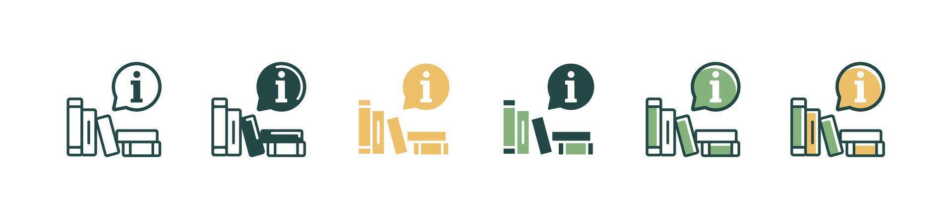 shelf of instruction guidebook icon information document . Business client manual info, guide, help, support, rule, faq, reference, and policy book symbol illustration vector