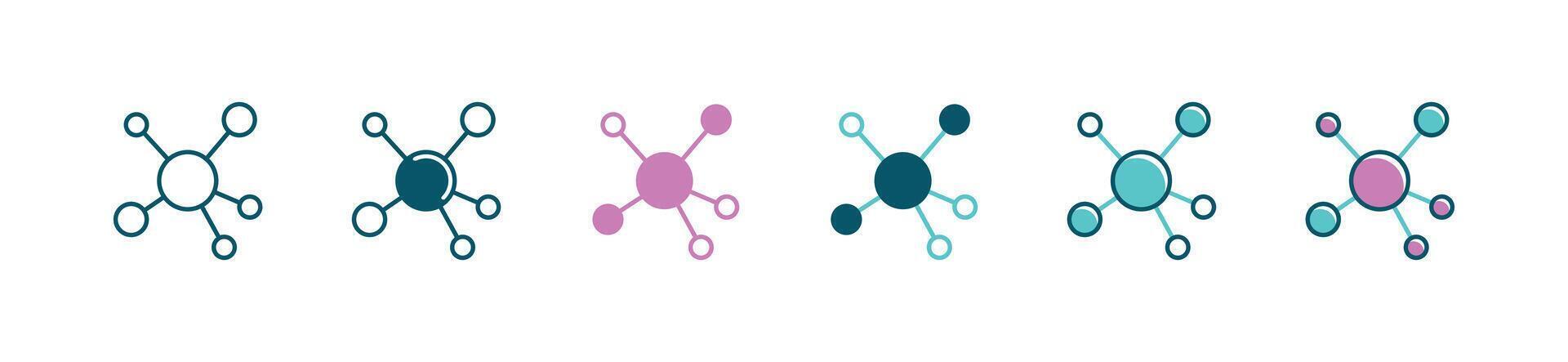 simple connection network business global community icon circle people social link hub marketing distribution element symbol illustration for web and app vector