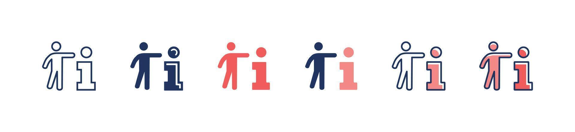 simple people and letter i icon business manual instruction guide client support information assistant symbol illustration vector