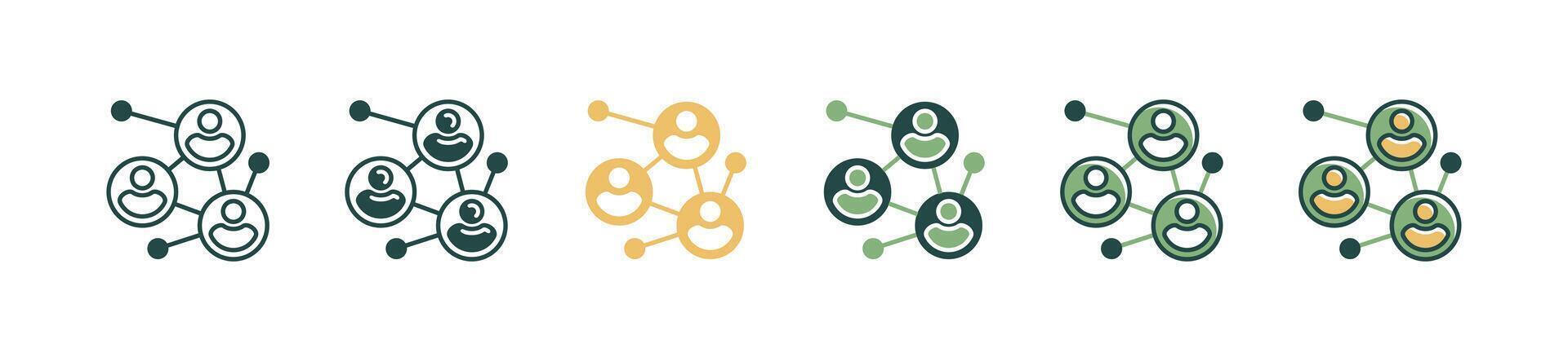 network business connection online community circle link icon communication hub global social group team distribution symbol illustration vector