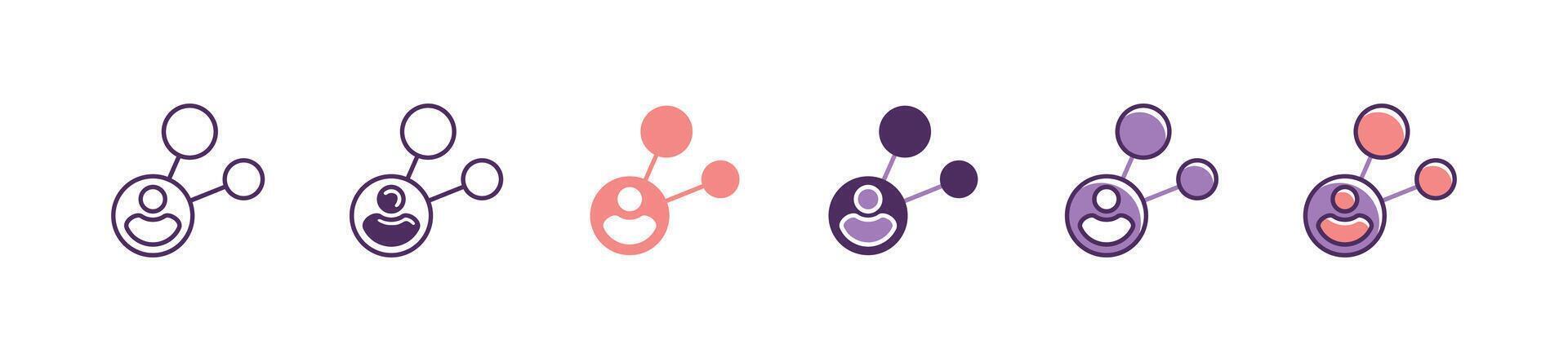 simple business social network global community icon group of marketing partnership structure symbol illustration for web and app vector
