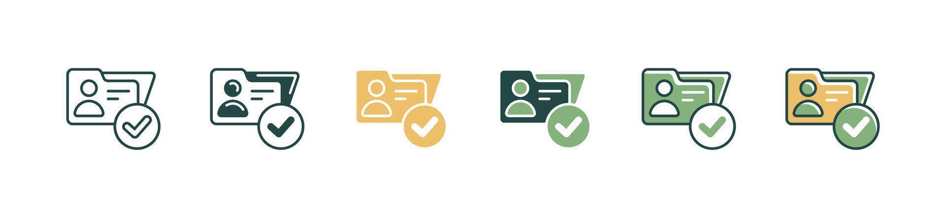 simple company hiring recruitment data contract icon human resource hire skills, cv, and interview symbol accepted employee checkmark illustration for web and app vector