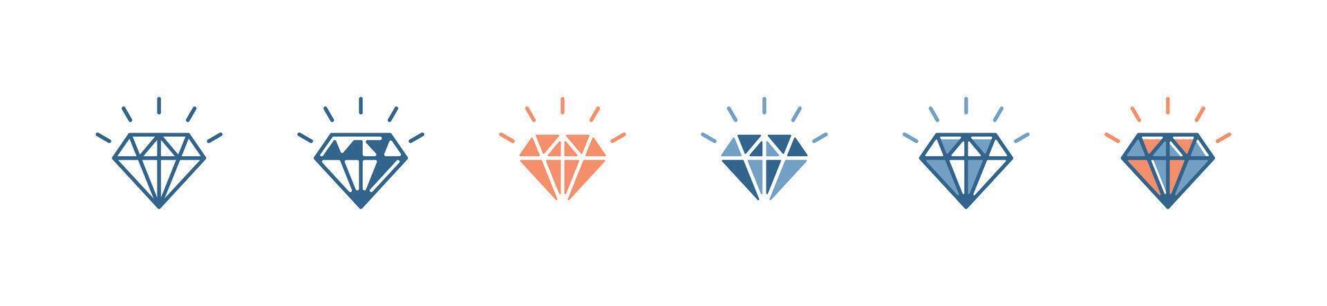 simple shiny diamond gemstone business core value icon success goal target company illustration for web and app vector