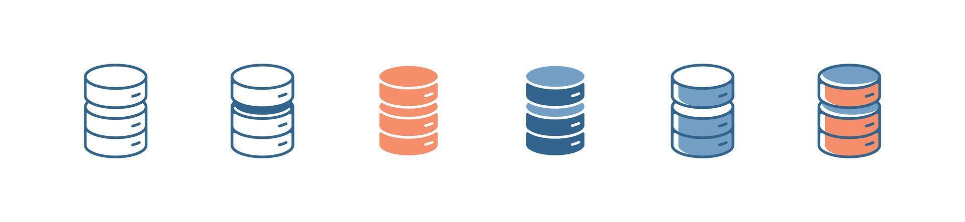 Simple cloud database tube network server storage icon digital datum system for web and app hosting workstation design illustration vector