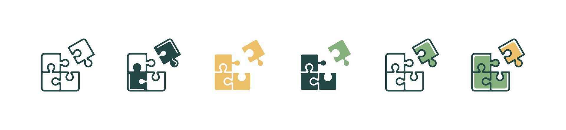 simple jigsaw puzzle connect match game goal icon business mission problem solution idea strategy symbol illustration game challenge solving for web and app vector