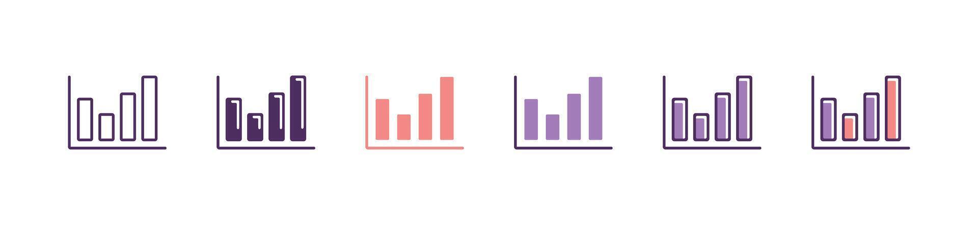 simple analysis data bar chart icon business growth performance graphic outline symbol illustration for web and app vector