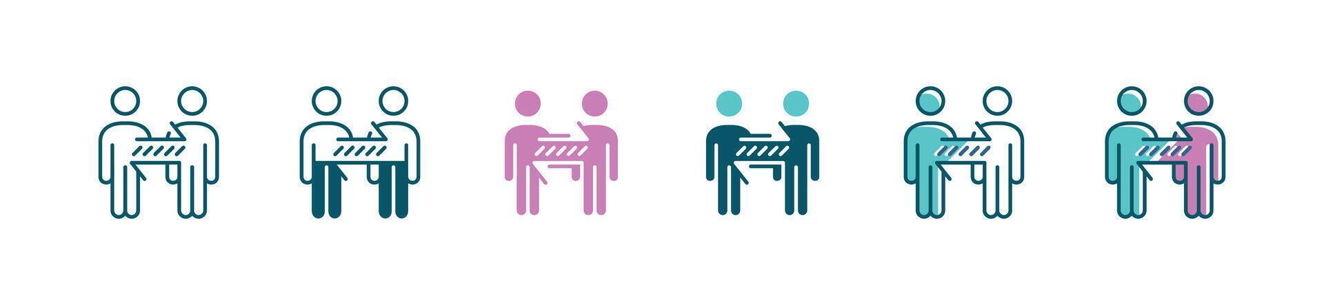 duo human resource success partnership icon teamwork employee friendship job management business symbol illustration vector