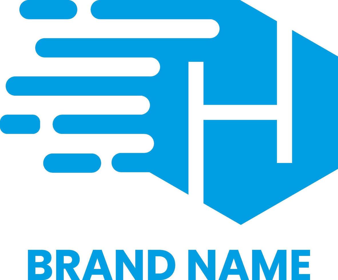 H moving parcel business logo design vector