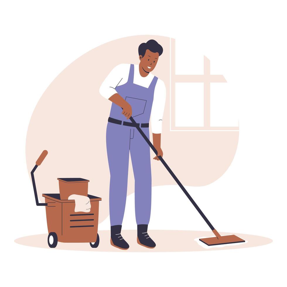 Professional home cleaning service concept vector