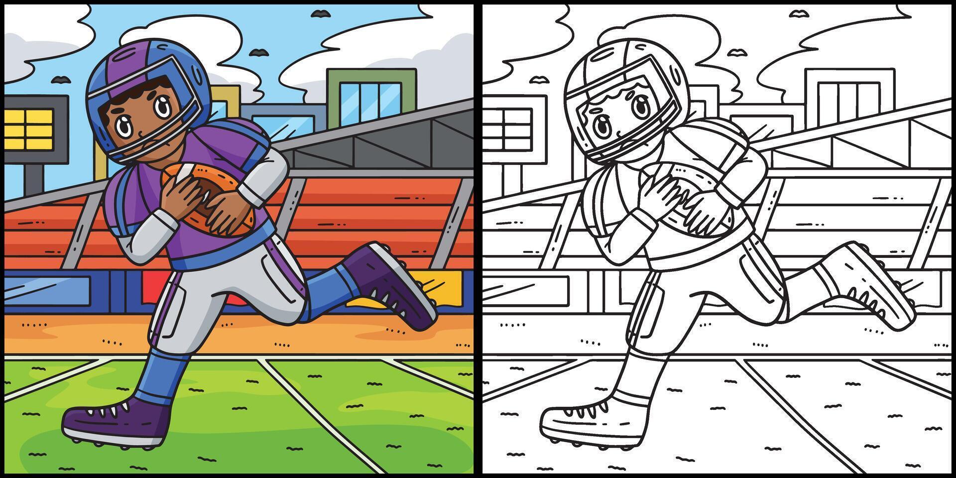 American Football Player Running for Goal vector