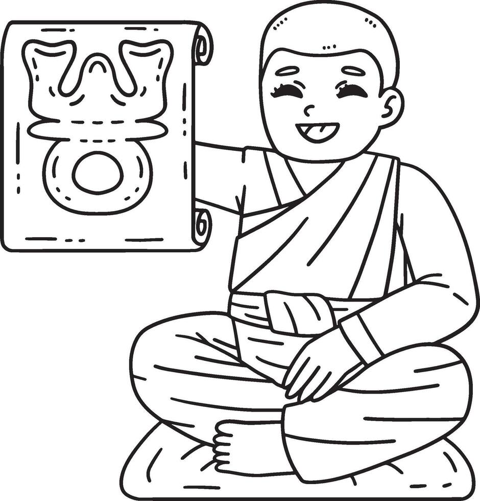 Buddhism Buddhist Monk Triratna Scroll Isolated vector