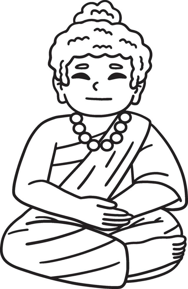 Buddhism Buddha Sitting and Meditating Isolated vector