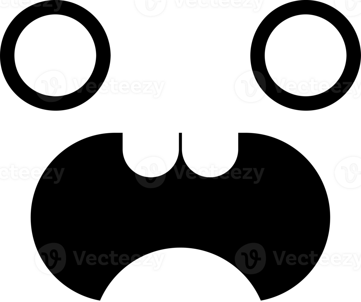 Doodle shock face emoji illustration on transparent background. png