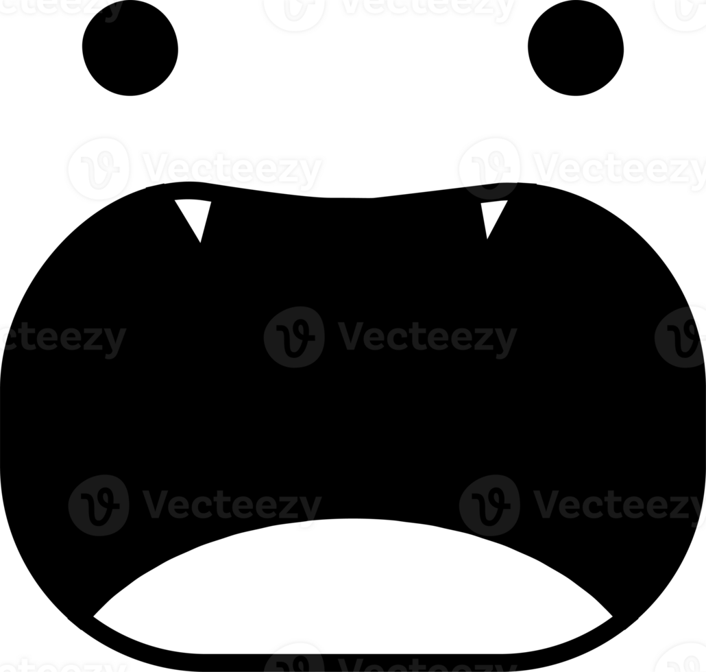 Doodle shock face emoji illustration on transparent background. png