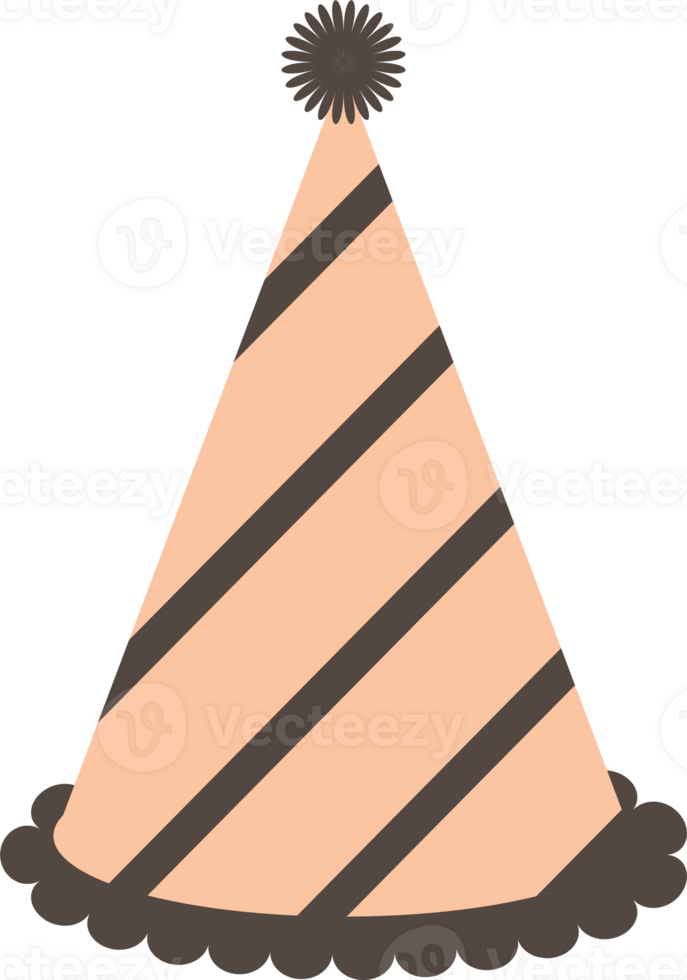 Birthday hat illustration on transparent background. png