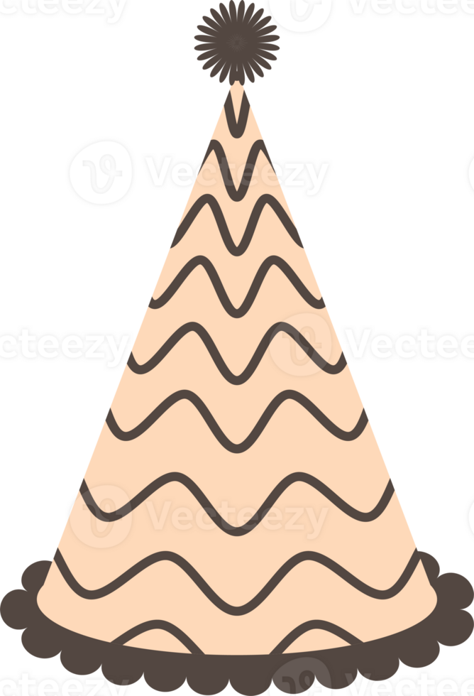 Birthday hat illustration on transparent background. png