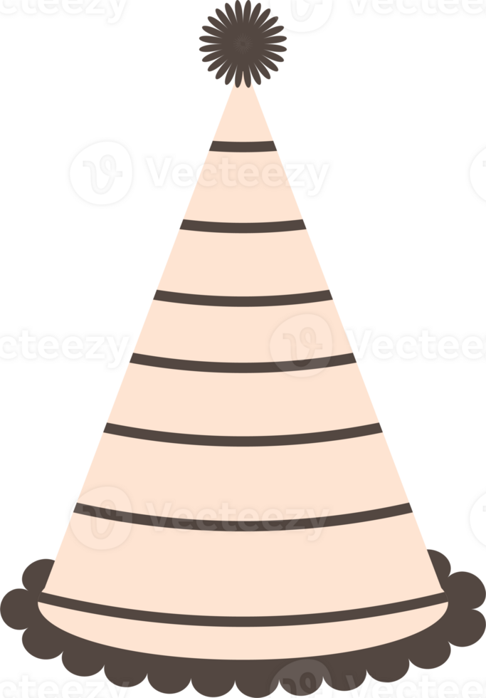 Birthday hat illustration on transparent background. png