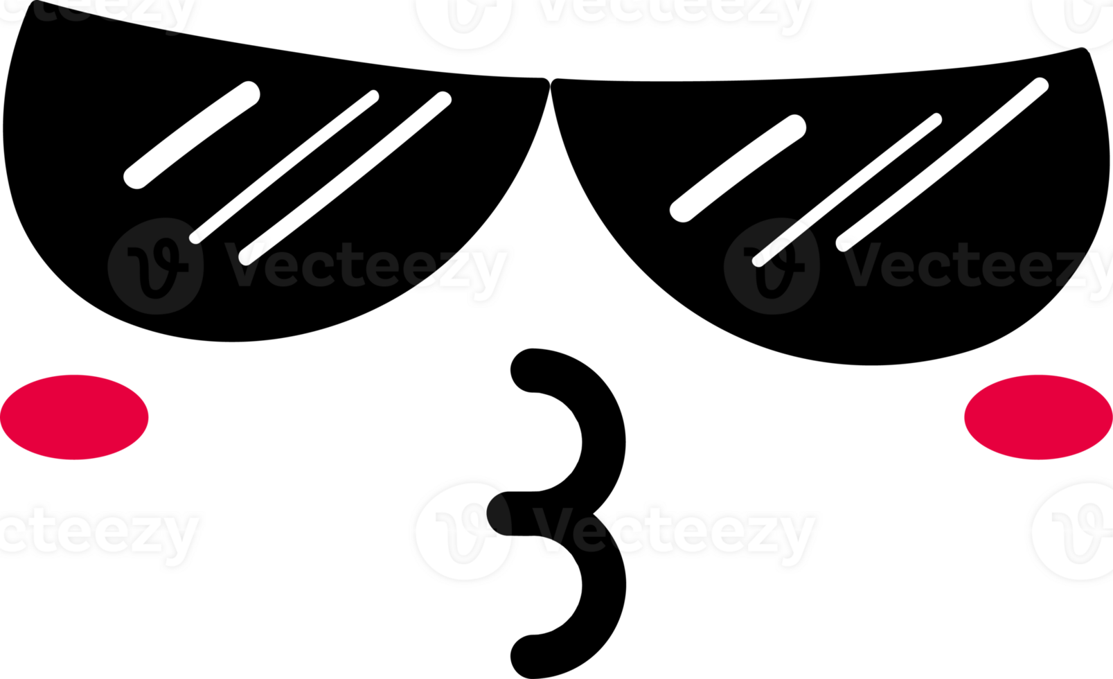 tekening kus emoji illustratie Aan transparant achtergrond. png
