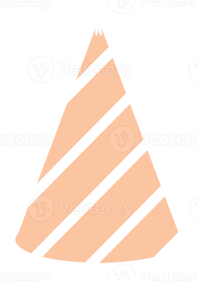 Orange birthday hat illustration on transparent background. png