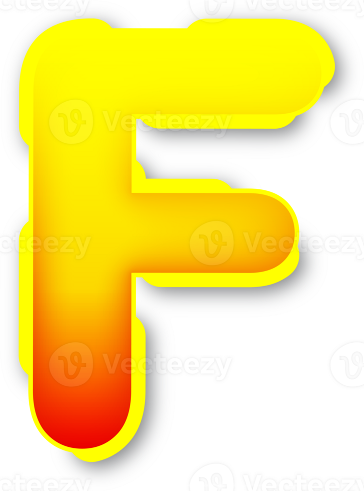 Letter F, Digital Red Yellow Text Effect Alphabet png